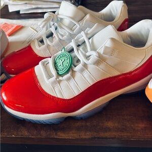 Cherry Red and White Concord Low Sneakers (Brand New)